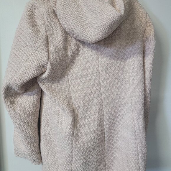 Beautiful pea coat Tweed apt 9 coat jacket dusty pink rose gold buttons large - Picture 4 of 4